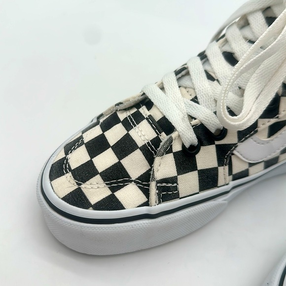 Vans Sk8 Hi Shoes Sneakers Women’s 5.0 Black White Canvas Checkerboard - Picture 11 of 13